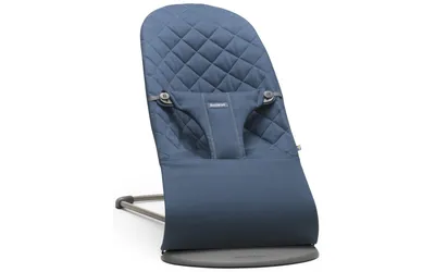 Шезлонг для немовлят BabyBjorn Bouncer BLISS Woven Navy Blue Classic Quilt