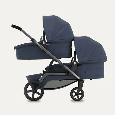 Дитячий візочок для двійні NUVO Pram Blue Slate