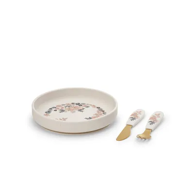 Набір для годування Elodie Details Silicone Plate Set Blue Garden Lt Placement