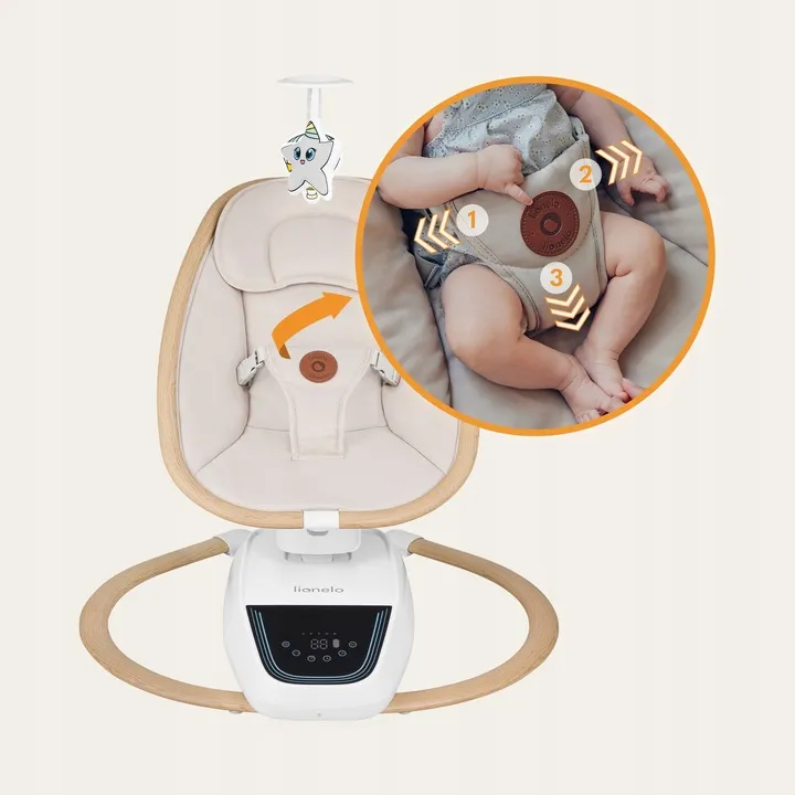Крісло-гойдалка Lionelo OLIVIA BEIGE NATURAL — Photo 8