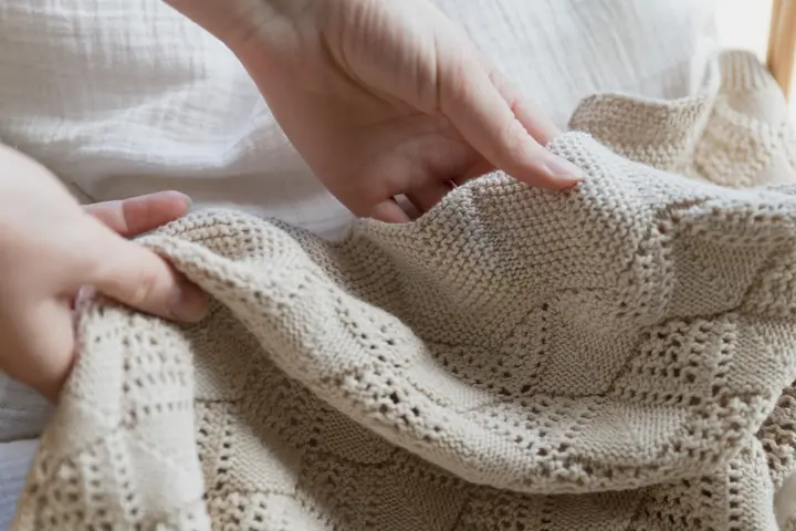 В'язана ковдра BIBS Knitted Blanket Wavy Vanilla — Photo 6