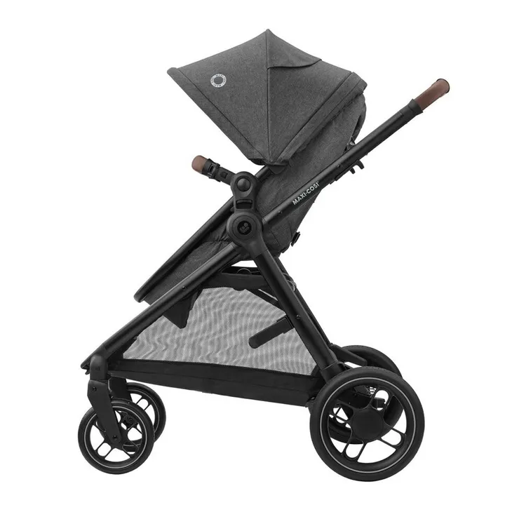 Коляска MAXI-COSI ZELIA S TRIO Dark Grey (Black Frame/Brown Leather + CabrioFix S i-Size + сумка) — Photo 24
