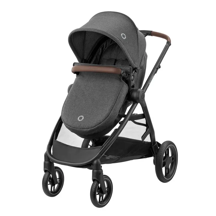 Коляска MAXI-COSI ZELIA S TRIO Dark Grey (Black Frame/Brown Leather + CabrioFix S i-Size + сумка) — Photo 22