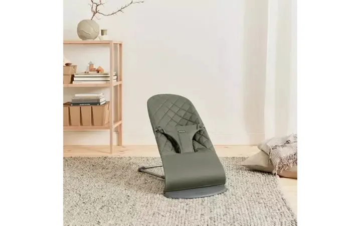 Шезлонг для немовлят BabyBjorn Bouncer BLISS Woven Dark Green Classic Quilt — Photo 8