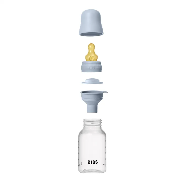 Дитяча пляшечка BIBS Baby Bottle Round Latex 150 мл Slow Flow (повільний потік) Blush — Photo 13
