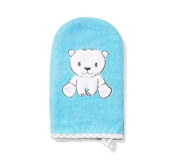 Рукавиця миюча бамбукова (Блакитний) "Ведмежа"/"BabyOno"