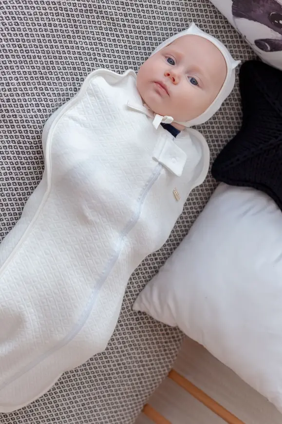 Євро пелюшка на блискавці з шапочкою, "Капітоне" Молочна 0-3 міс. — Photo 9