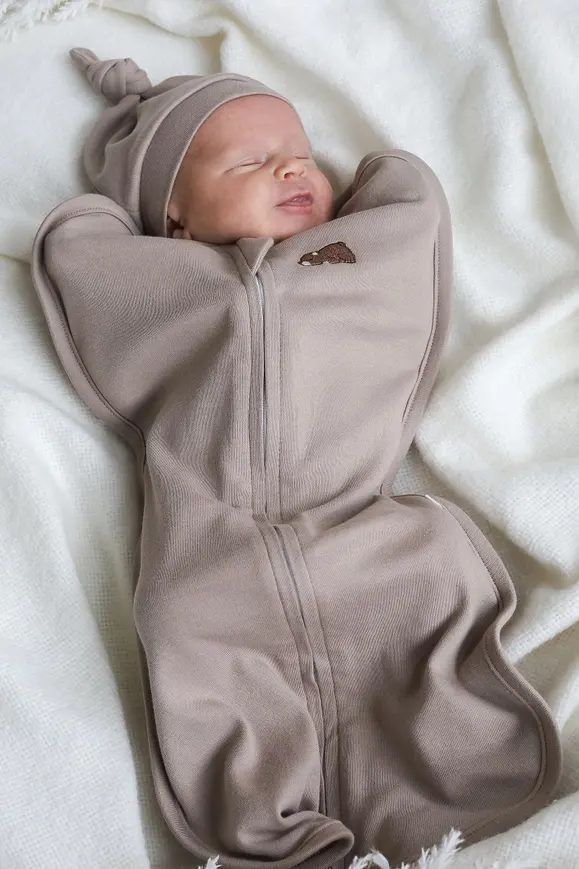 Євро пелюшка на блискавці з шапочкою "Purl", ведмедик 0-3 міс — Photo 3