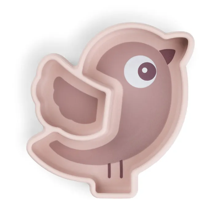 Силіконова тарілка для перекусів Done By Dear Stick&amp;Stay Birdee Пудра — Photo 2