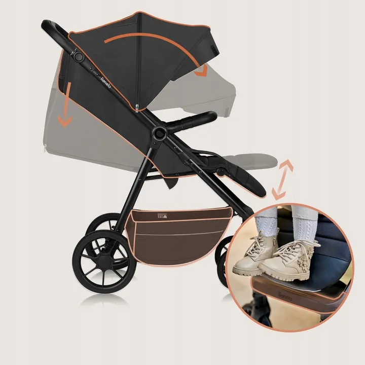 Прогулянкова коляска Lionelo MIRA GREY GRAPHITE — Photo 9