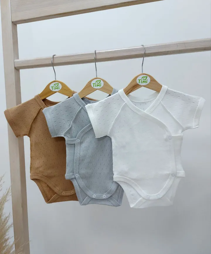 Боді на запах з коротким рукавчиком для немовля (White) 56р. — Photo 3