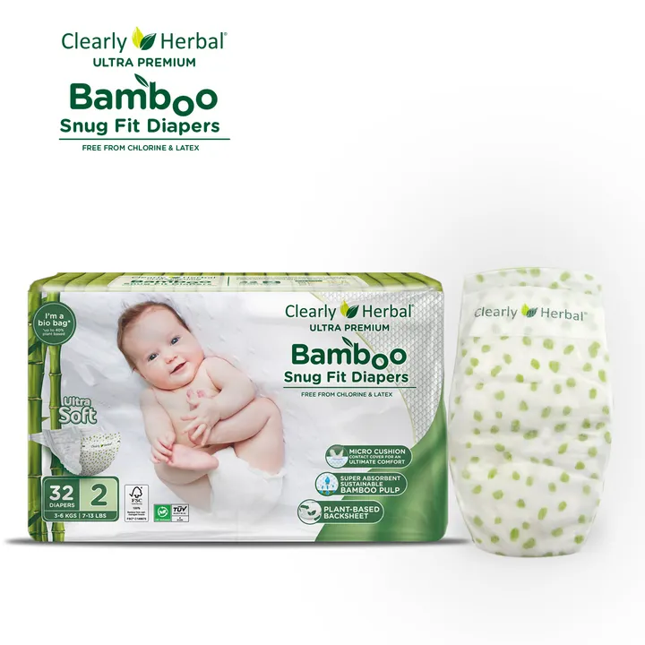 Підгузки Clealry Herbal Bamboo, розмір 2 (3-6 кг), 32 шт.