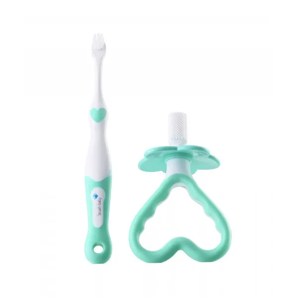 Набір: прорізувач для зубів та щітка First Brush and Teether Set (від 0 до 3 років), (Brush-baby) — Photo 7