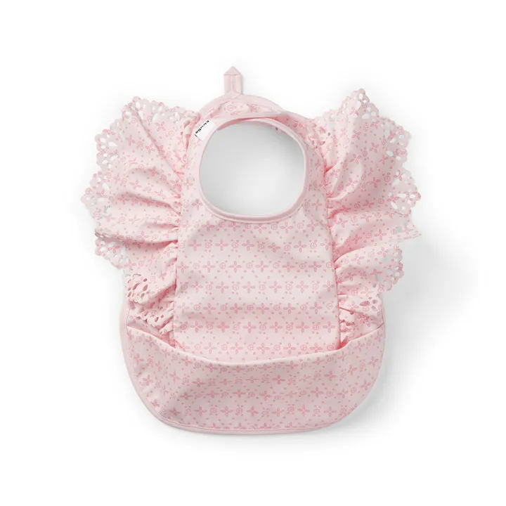 Нагрудник для годування Elodie Details Baby Bib Embroidery Anglaise Pink — Photo 2