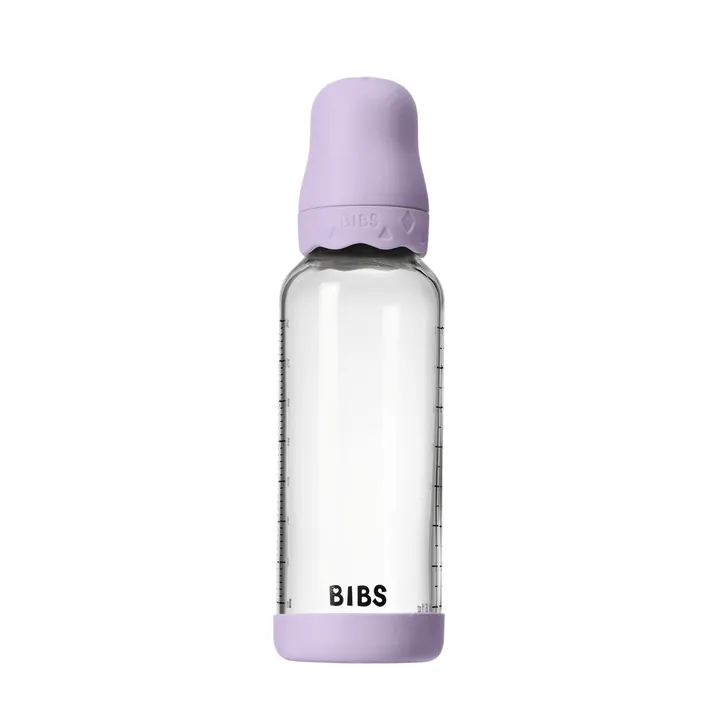Скляна дитяча пляшечка BIBS Glass Boheme Baby Bottle Round Latex 1 pack 240 мл Medium Flow (середній потік) Ivory — Photo 8