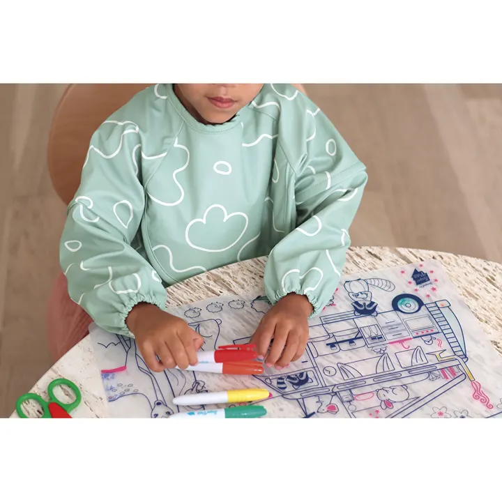 Нагрудник - фартух Beaba з рукавами зелений, арт. 913577 — Photo 17