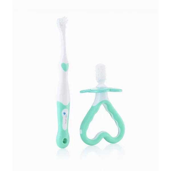Набір: прорізувач для зубів та щітка First Brush and Teether Set (від 0 до 3 років), (Brush-baby) — Photo 9