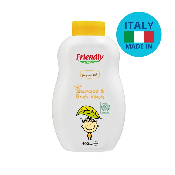 Органічний дитячий шампунь-гель Friendly Organic з екстрактом вівса 400 мл — Photo 8