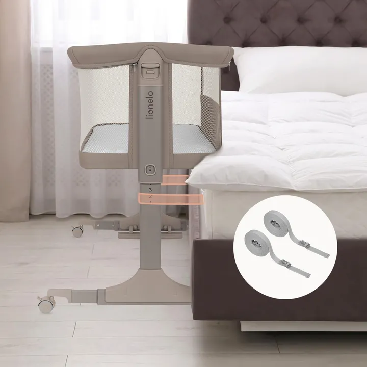 Ліжечко приставне Lionelo PARI BEIGE TAUPE — Photo 19