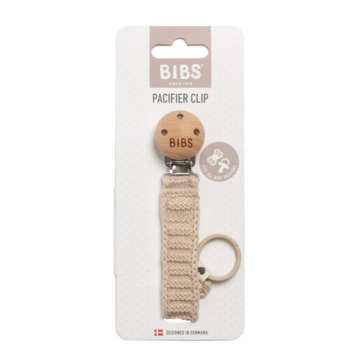 Тримач для пустушки в'язаний BIBS Pacifier Clip Knitted Ivory — Photo 5