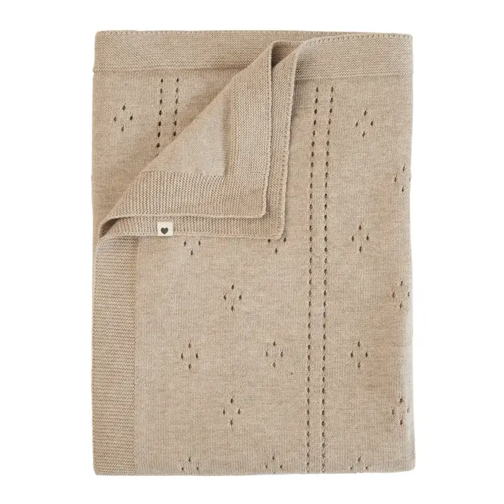 В'язана ковдра BIBS Knitted Blanket Pointelle Ivory — Photo 5