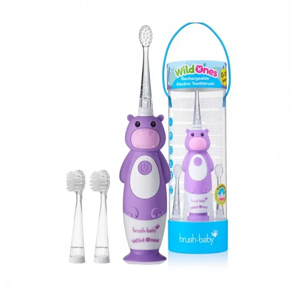 Електрична зубна щітка Sonic Toothbrush (0-10 років) - Бегемотик, (Brush-baby) — Photo 5