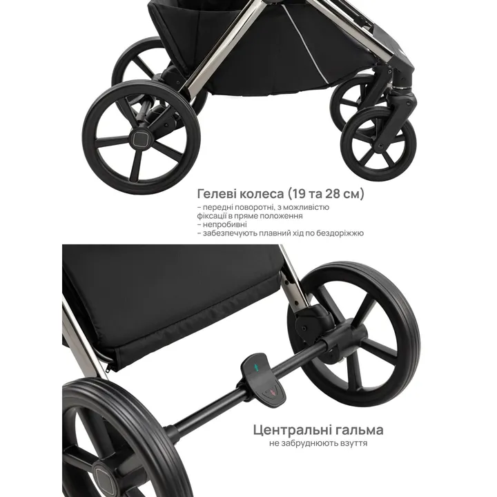 Універсальна коляска 2 в 1 Bair Pixel Anthracite Black — Photo 35