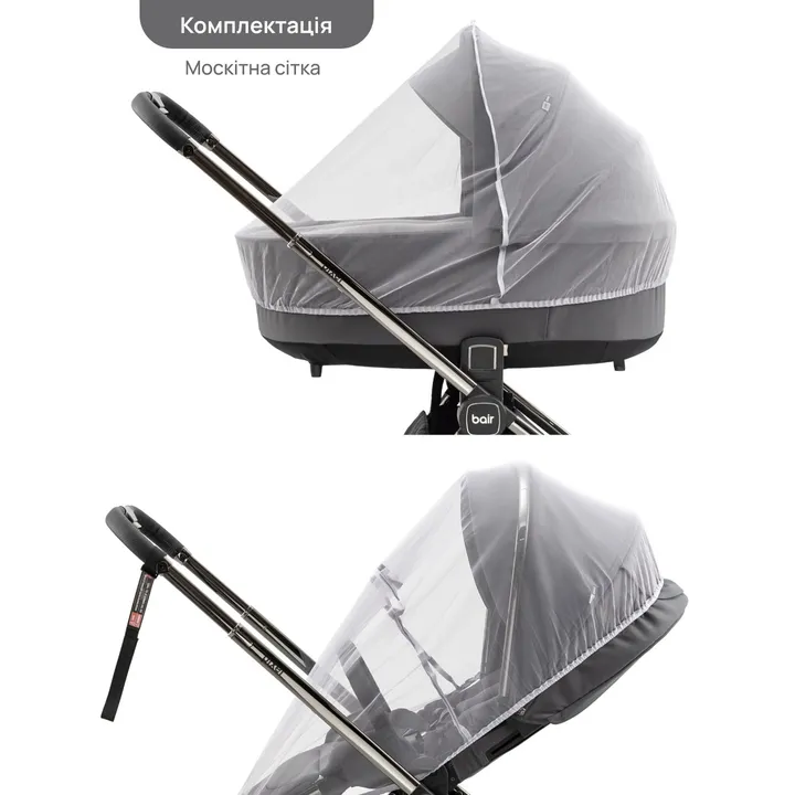 Універсальна коляска 2 в 1 Bair Pixel Anthracite Black — Photo 37