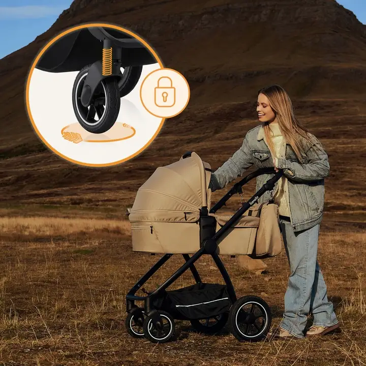 Універсальна коляска 3 в 1 Lionelo MERIL 3IN1 BEIGE SAND — Photo 7