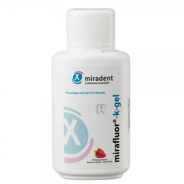 Фторидний гель Mirafluor k-gel (Strawberry), 0.615 % (250 мл), (Miradent)