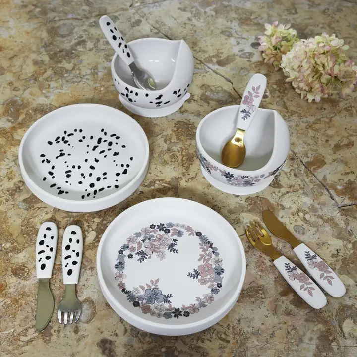 Набір для годування Elodie Details Silicone Bowl Set Dalmatian Dots — Photo 5
