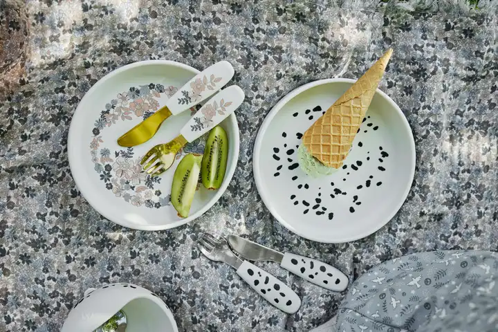 Набір для годування Elodie Details Silicone Plate Set Dalmatian Dots — Photo 4