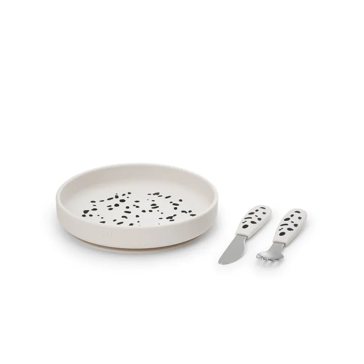 Набір для годування Elodie Details Silicone Plate Set Dalmatian Dots — Photo 3