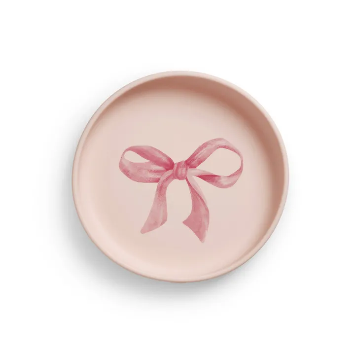 Набір для годування Elodie Details Silicone Plate Set Rosy Bow — Photo 11