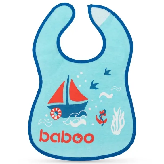 Нагрудник бавовняний BABOO синій, Marine, 3+ міс