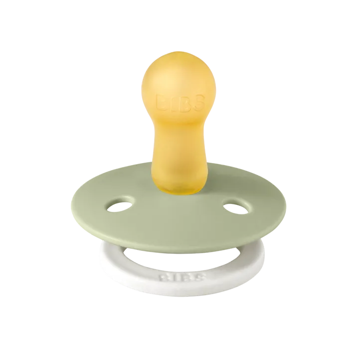 Соска пустушка BIBS Colour Latex Round (кругла) – Sage GLOW (світиться в темряві) 0-6 міс. — Photo 2