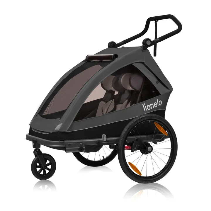 Велосипедний причіп з функцією коляски Lionelo CAMA GREY GRAPHITE — Photo 3