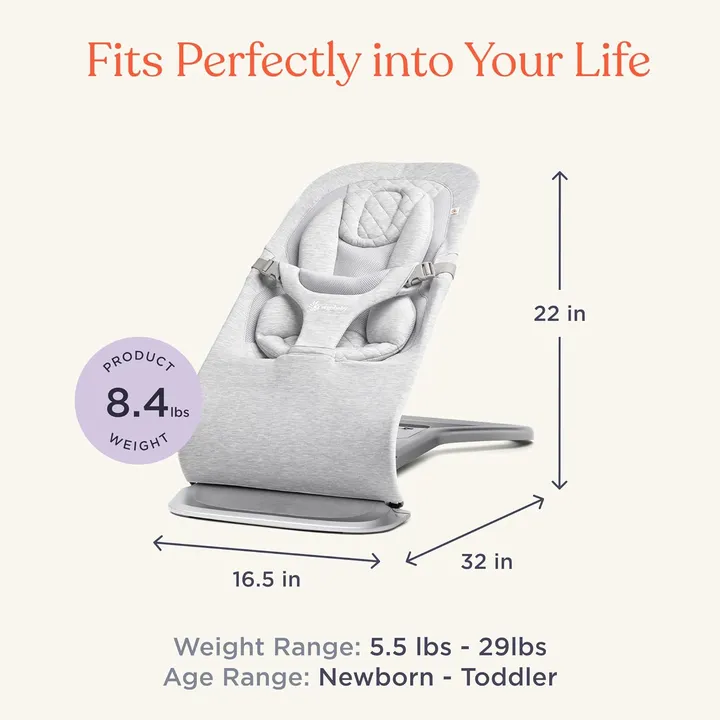 Крісло-шезлонг Ergobaby Light Gray — Photo 11