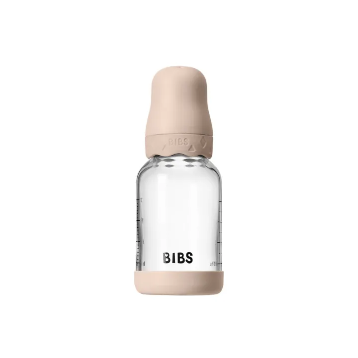 Скляна дитяча пляшечка BIBS Glass Boheme Baby Bottle Round Latex 1 pack 120 мл Slow Flow Ivory — Photo 9