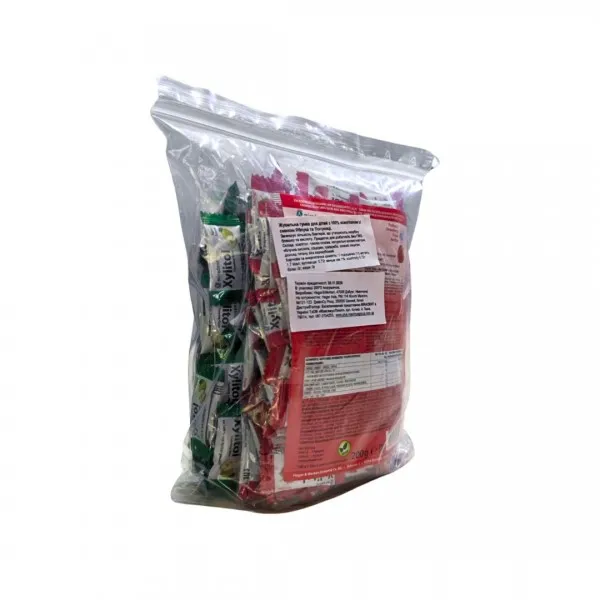 Жувальна гумка з ксилітолом Xylitol Chewing Gum асорті яблуко + полуниця (200 шт), (Miradent) — Photo 2