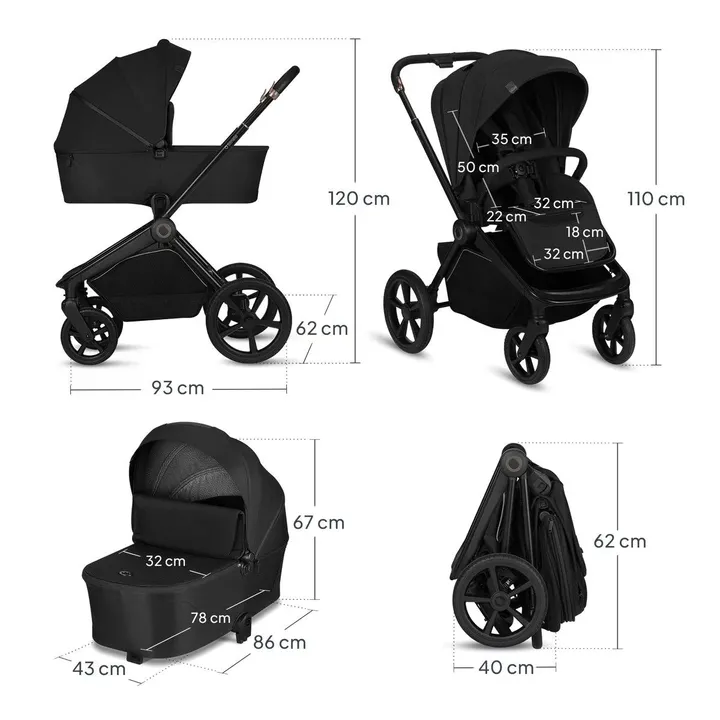 Універсальна коляска 2 в 1 Lionelo FREYA 2IN1 BLACK ONYX — Photo 13