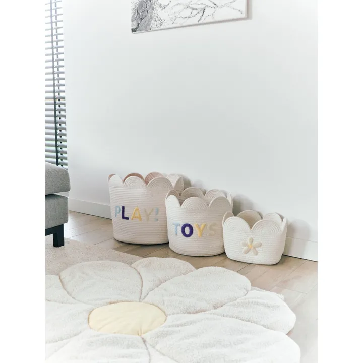 Корзина для іграшок Childhome Flower 30x20x15 см білий , арт. CCBAFL20 — Photo 10