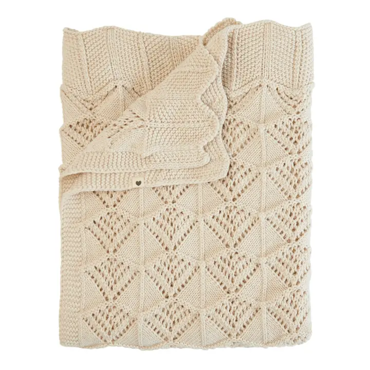 В'язана ковдра BIBS Knitted Blanket Wavy Vanilla — Photo 5