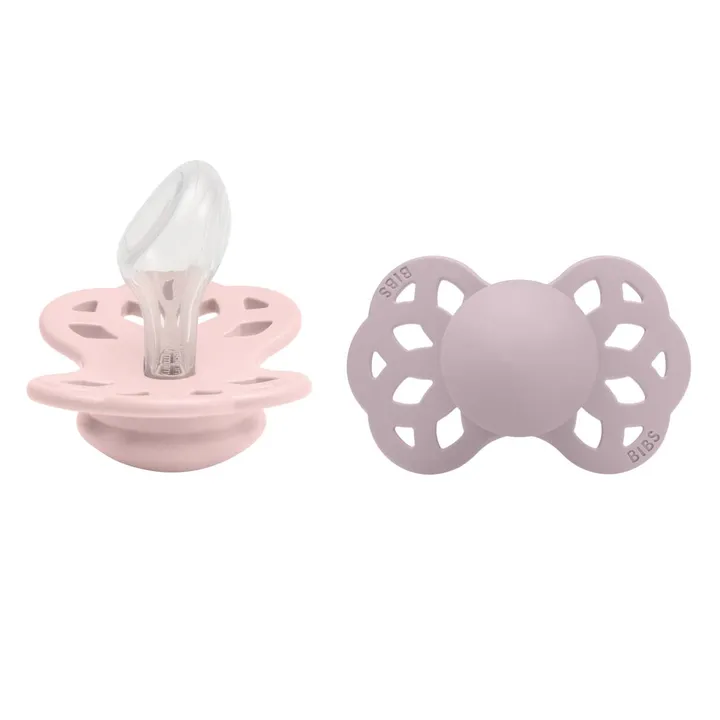 Соска пустушка BIBS Infinity Silicone Anatomical (анатомічна) – Blossom/Dusky Lilac (2 в упаковці) 0-6 міс. — Photo 3