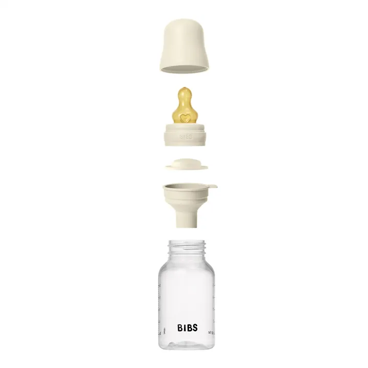 Дитяча пляшечка BIBS Baby Bottle Round Latex 150 мл Slow Flow (повільний потік) Blush — Photo 14