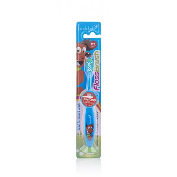 Зубна щітка Flossbrush (від 6 років) - Blue, (Brush-baby) — Photo 4
