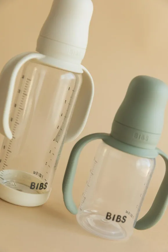 Скляна дитяча пляшечка BIBS Glass Baby Bottle Round Latex 1 pack 240 мл Medium Flow (середній потік) Sage — Photo 10