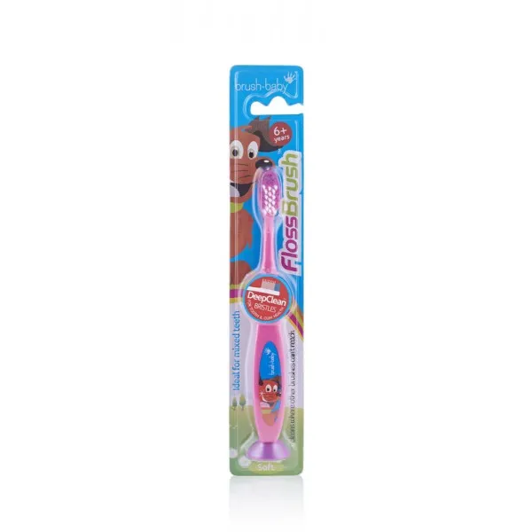 Зубна щітка Flossbrush (від 6 років) - Pink, (Brush-baby) — Photo 4