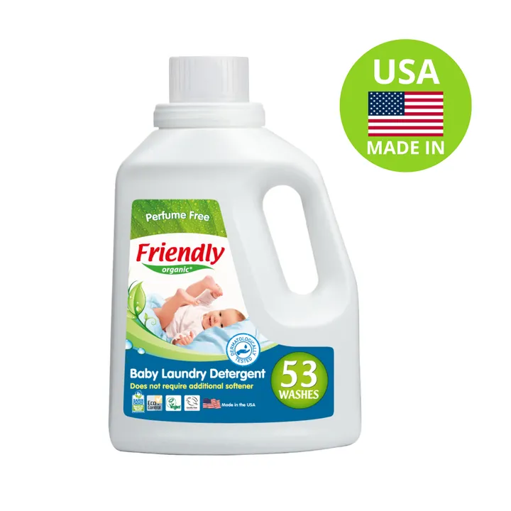 Органічний рідкий пральний порошок-концентрат Friendly Organic без запаху 1,57 літрів (53 прання) — Photo 6