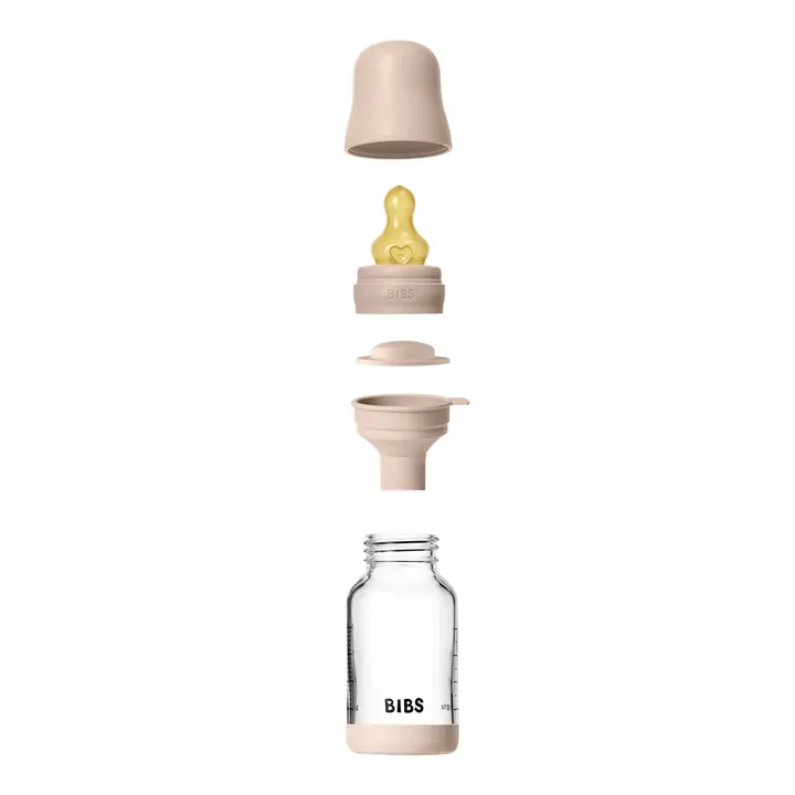 Скляна дитяча пляшечка BIBS Glass Baby Bottle Round Latex 1 pack 120 мл Slow Flow Sage — Photo 8